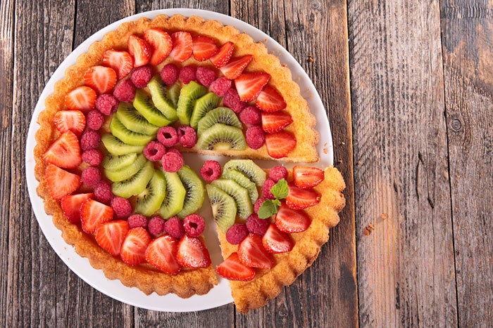 pastel de frutas saludable