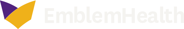 Logotipo de EmblemHealth con texto de color invertido.